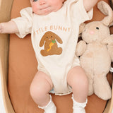 Little Bunny Patch Easter Short Sleeve Romper - Natural