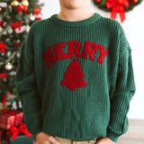 Merry Patch Christmas Knit Sweater - Boys