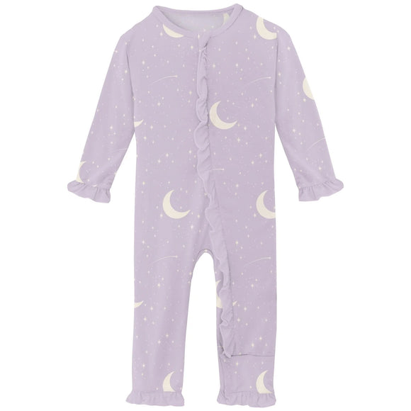 Print Muffin Ruffle Coverall with 2 Way Zipper - Thistle Starry Sky & Moon
