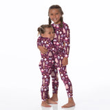 Print Long Sleeve Pajama Set - Melody Sugar Plum