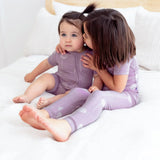 Print Short Sleeve Pajama Set - Lavender Dandelion Wish (Baby)