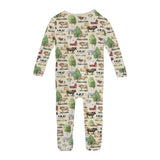 Print Convertible Coverall - Natural Grazing Cows