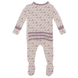Print Muffin Ruffle Footie with 2 Way Zipper - Shrinking Violet Balloon Dogs