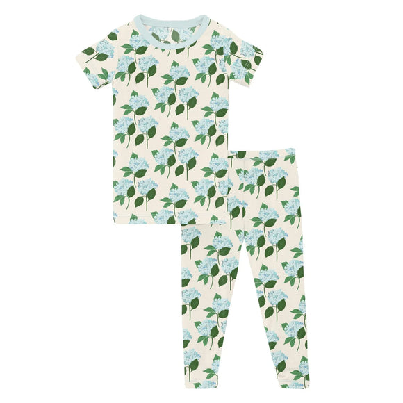 Print Short Sleeve Pajama Set - Hydrangea Bouquet