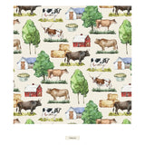 Print Short Sleeve Pajama Set - Natural Grazing Cows