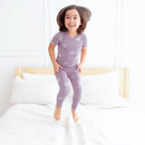 Print Short Sleeve Pajama Set - Lavender Dandelion Wish (Baby)