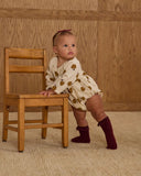 Long Sleeve Bubble Romper - Golden Apples