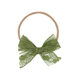 Lace Bow - Olive Headband