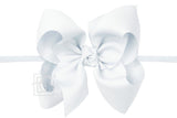 1/4" Nylon Pantyhose Headband w/ Signature Grosgrain Bow: 5.5" Huge - Various Colors