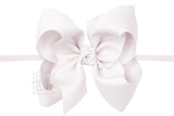 1/4" Nylon Pantyhose Headband w/ Signature Grosgrain Bow: 5.5" Huge - Various Colors