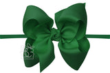1/4" Nylon Pantyhose Headband w/ Signature Grosgrain Bow: 5.5" Huge - Various Colors