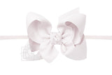1/4" Nylon Pantyhose Headband w/ Signature Grosgrain Bow: 4.5" Large - Various Colors