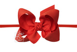 1/4" Nylon Pantyhose Headband w/ Signature Grosgrain Bow: 4.5" Large - Various Colors