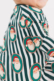 Green Santa Claus Lane Zipper Romper