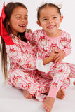 Pink Santa Claus Lane Kids' Long Sleeve Ruffle Flare Set *Preorder*