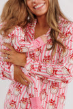 Pink Santa Claus Lane Zipper Romper