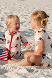 Star Spangled Teddy Zipper Romper