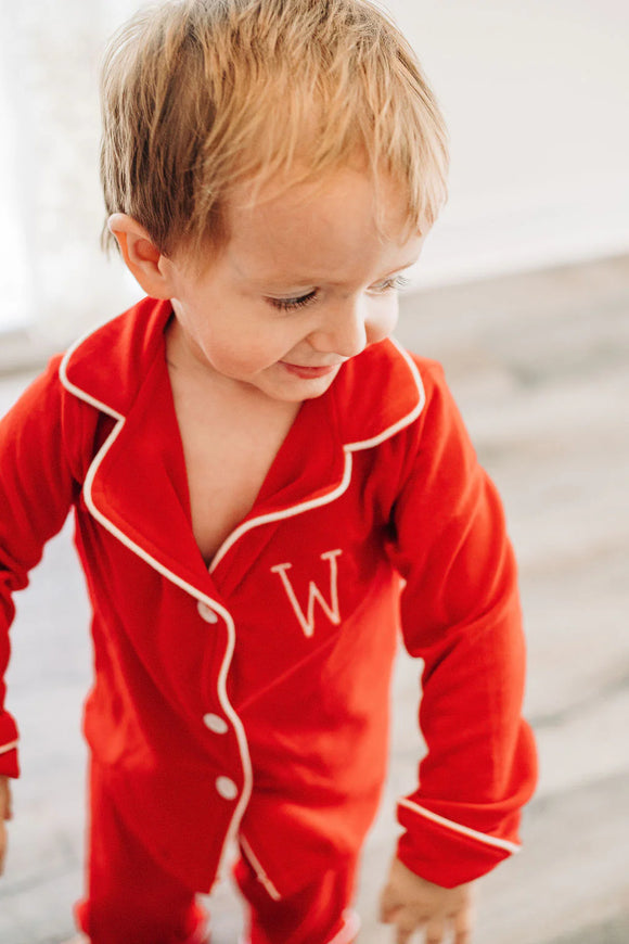 Solid Red- Button Down Pajamas