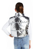 Metallic Cropped Puffer Vest