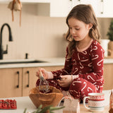 Candy Cane Print on Red PJ Set - Kids