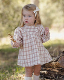 V Smocked Dress - Rustic Plaid