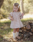 V Smocked Dress - Rustic Plaid