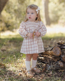 V Smocked Dress - Rustic Plaid