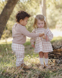 V Smocked Dress - Rustic Plaid