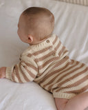 Rex Romper - Almond Stripe