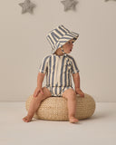 Zip Rashguard One-Piece - Retro Ocean Stripe