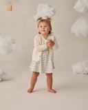 Flutter Sleeve Dress - Sky Stripe