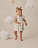 Flutter Sleeve Dress - Sky Stripe