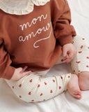 Ribbed Legging - Red Hearts - Baby Girl