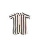 Zip Rashguard One-Piece - Retro Ocean Stripe