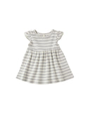 Flutter Sleeve Dress - Sky Stripe