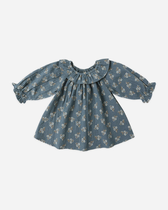Long Sleeve Isla Dress - Blue Floral