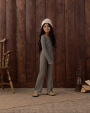 Flare Rib Knit Pant - Midnight Stripe