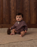Crew Neck Romper - Mulberry Stripe