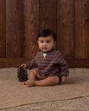 Crew Neck Romper - Mulberry Stripe