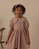 Camille Dress - Brick Check, Girls