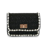 Pearl Trim Tweed Purse