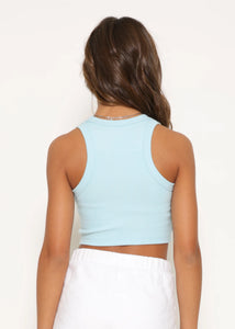 Ribbed Racerback Tank Top - Cool Blue