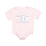 Floral Bunny Patch Easter Short Sleeve Romper - Ballet