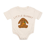Little Bunny Patch Easter Short Sleeve Romper - Natural