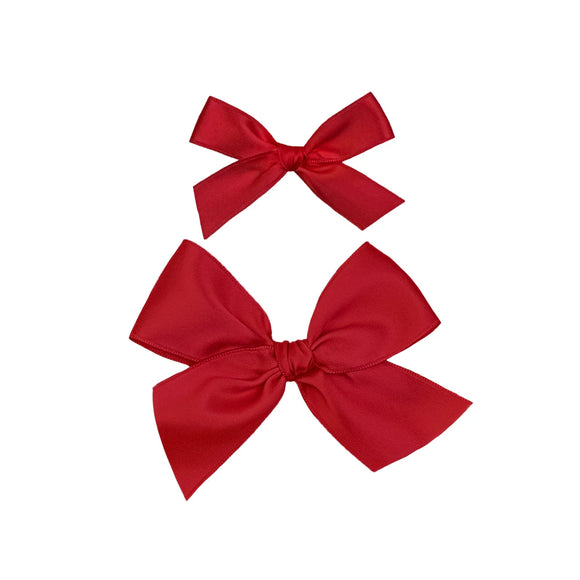 Ruby Satin Bow - Clip or Nylon