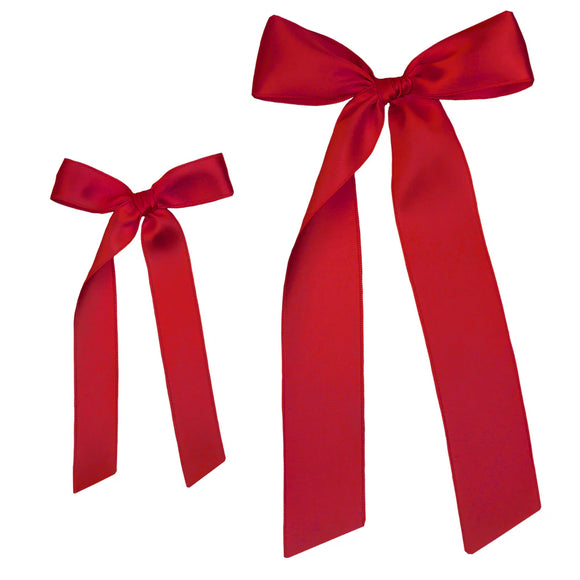 Ruby Satin Bow - Sash Clip