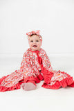 Pink Fur-Ever Valentine Zipper Romper