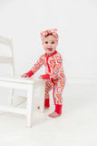 Pink Fur-Ever Valentine Zipper Romper
