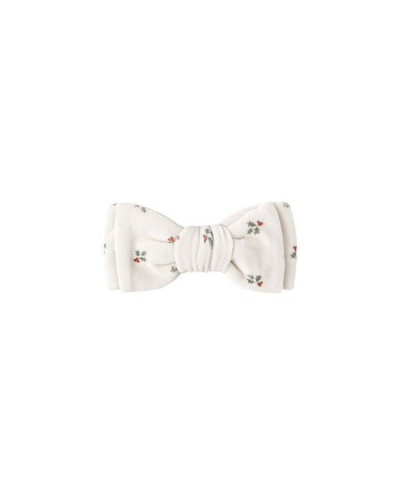 Velour Bow Headband - Holly Berry