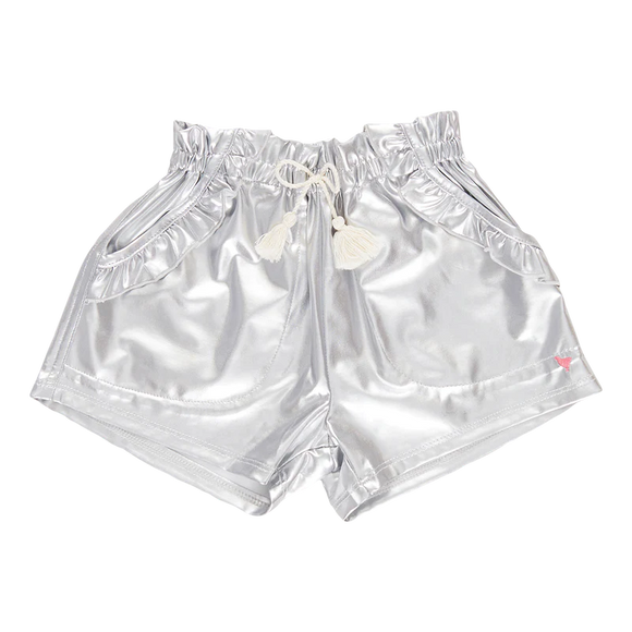 Girls Theodore Short - Silver Lame